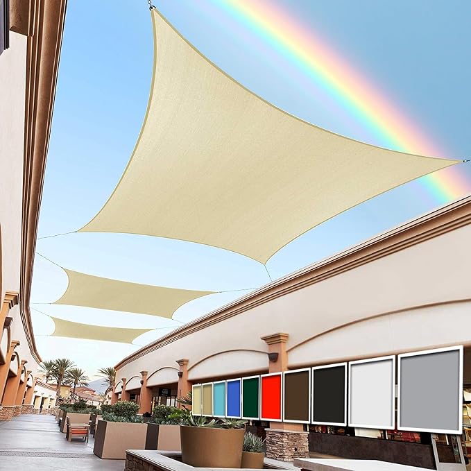 Royal Shade 9' x 14' Beige Rectangle Square Sun Shade Sail Order to Make by RoyalShade