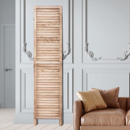 VEVOR Wood Room Divider, 6 Panel Wood Folding Privacy Screen, 66.9 Inches Tall Indoor Louvered Partition Divider, Portable Decoration Screen, for Room Separation, Home, Office, Restaurant & Bedroom