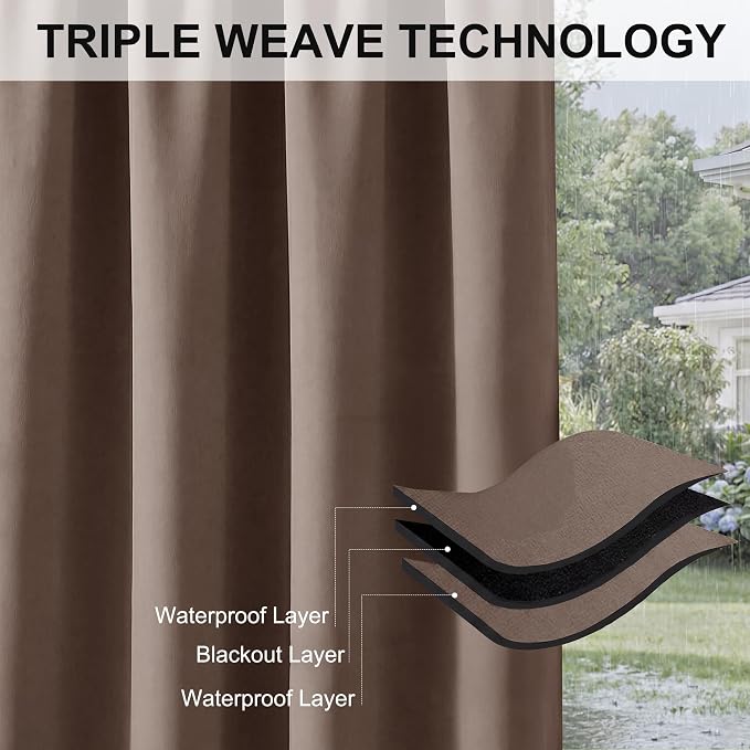RYB HOME 2 Panels Outdoor Curtains - Image 7