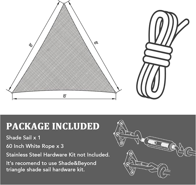 Shade&Beyond Custom Sun Shade Sail 19'x19'x19' Triangle Sun Sail Shades Patio - Image 7