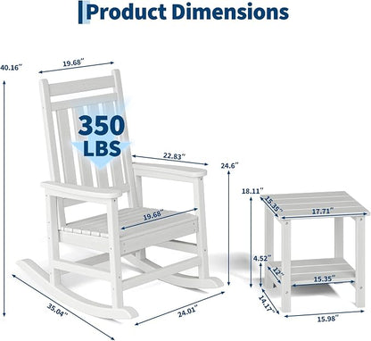 HDPE Rocking Chair Outdoor Set of 4 - Image 2