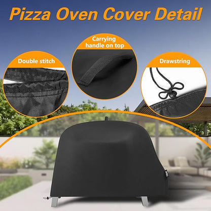 Pizza Oven Grill Cover Outdoor Waterproof 420D Pizza Oven Cover Compatible with Cuisinart CGG-403 3-in-1 Grill, Griddle and Pizza Oven 27.6" L x 21.2" W x 17.5" H
