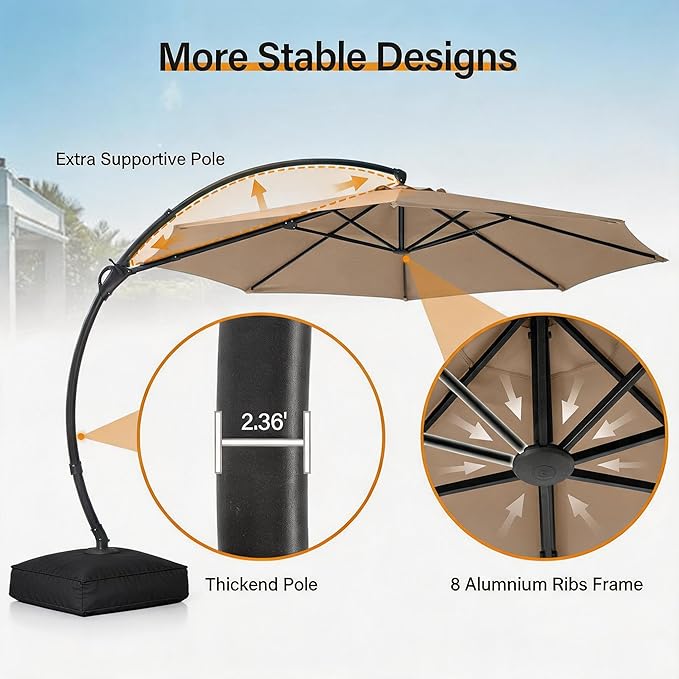 11ft Patio Cantilever Umbrella - Image 4