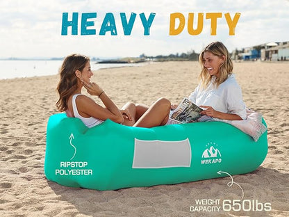 WEKAPO Inflatable Sun Lounger, Air Sofa, Hammock, Portable, Waterproof and Leak-Proof, Ideal for Backyard, Beach, Travel, Camping, Picnics and Music Festivals