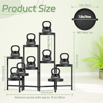 iDavosic.ly Plant Stand Indoor Outdoor, 9 Tier Metal Corner Shelf, Folding - Image 2
