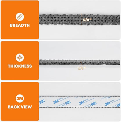 Stanbroil High Temperature Fiberglass Gasket Tape, 5/8" Width, 1/4" Thick, 72" Length, Self-Adhesive, Flat Gasket for Stoves and Fireplaces