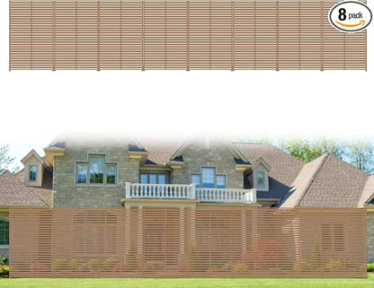 Privacy Fence Screen with Stand 6 Panel 72" H×47" W HDPE Decorative Panels with Steel Poles and Stand, Air Conditioner Fence Panels, Privacy Screen for Outdoor Backyard, Balcony, Pool