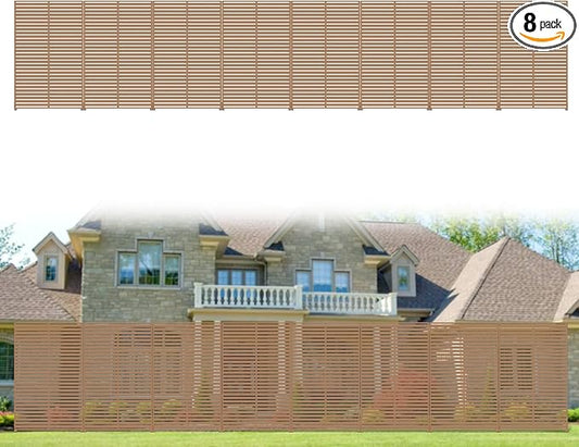 Privacy Fence Screen with Stand 6 Panel 72" H×47" W HDPE Decorative Panels with Steel Poles and Stand, Air Conditioner Fence Panels, Privacy Screen for Outdoor Backyard, Balcony, Pool
