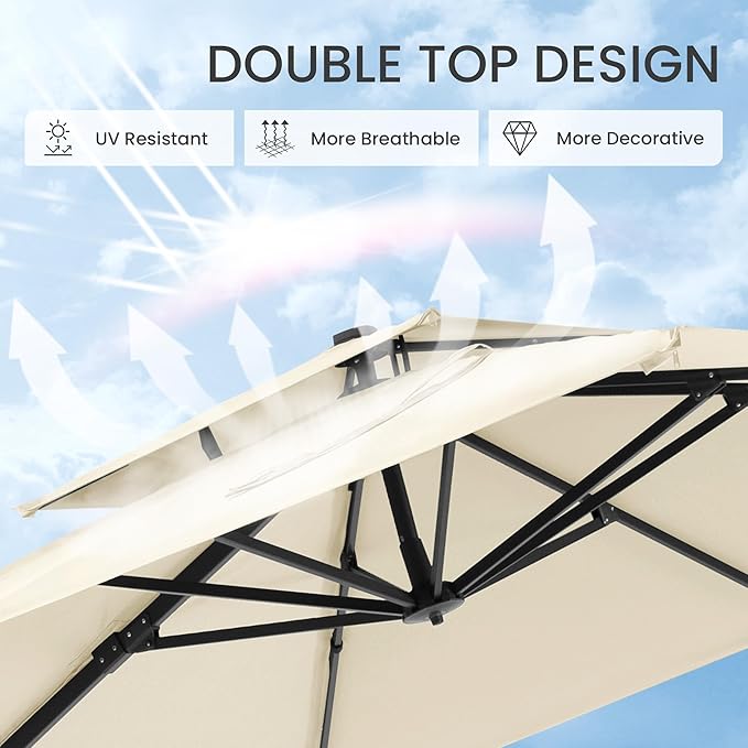 10x10 FT Outdoor Cantilever Patio Umbrella - Image 4