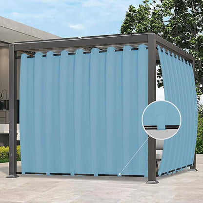 Easy-Going Outdoor Curtains for Patio 1 Panel, 150x96 inch, Sky Blue | by Easy-Going