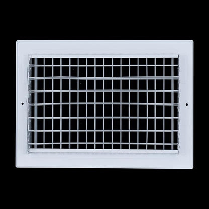 [4 Pack] Fits 12x8 Duct Opening Steel Adjustable Air Supply Grille by Handua | Register Vent Cover Grill for Sidewall and Ceiling | White | Out. Dim.: 13.75" X 9.75"