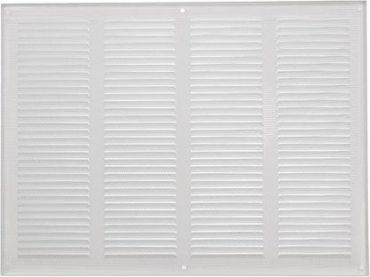 Repa Market Air Vent Cover 16x12 Inch (Outer Dimensions) White Galvanized Steel Louvered Grill Cover with Mesh Screen/Wall or Ceiling Vent/HVAC Register for Indoor and Outdoor Ventilation