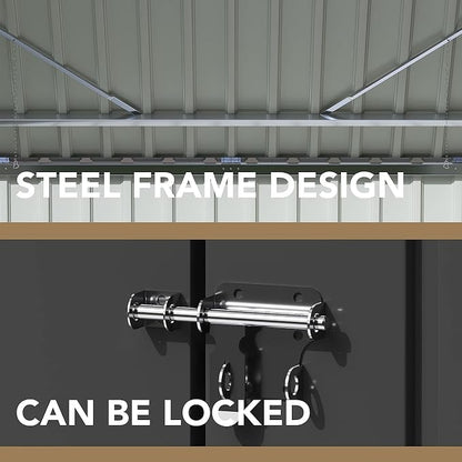 Devoko Outdoor Storage Shed 5.8 x 3.3 FT Metal Trash Shed Waterproof Outside - Image 5