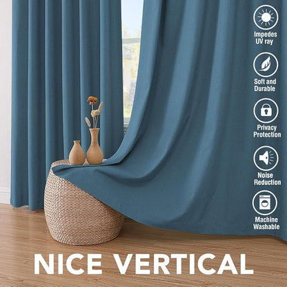 H.VERSAILTEX Blackout Curtains Linen Curtains 120 inches Long 100% Black Out - Image 7