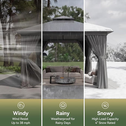 10'x10' Gazebo, Metal Frame Canopy - Image 4