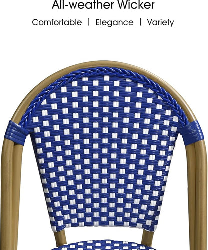 PURPLE LEAF 9 Pieces Outdoor Dining Set Patio Furniture Set with Aluminum Table and French Bistro Chairs for Garden Backyard Deep Blue Patio Dining Set