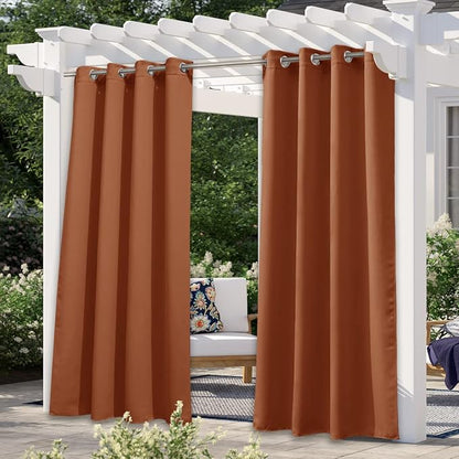 NICETOWN Outdoor Curtains for Patio Waterproof, Rustproof Silver Grommet Luxury by NICETOWN