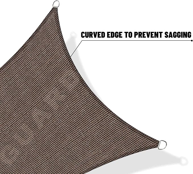 SUNNY GUARD Custom Size 17'x17'x17' Brown Sun Shade Sail Triangle UV Block Shade - Image 7
