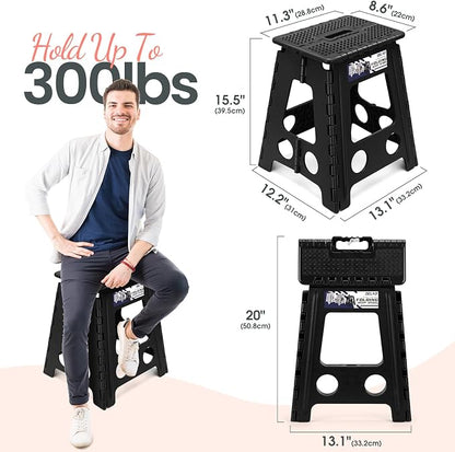 Delxo 16 Inch Folding Step Stool, Foldable Step Stool - Image 3