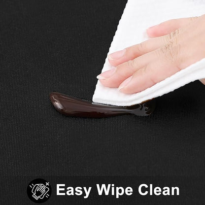 Smiry Rectangle Table Cloth 60x102 Inch, Waterproof Wipeable Vinyl Tablecloths Protector, Oil Spill Proof Plastic Table Cover for Dining, Picnic, Camping, Outdoor, Black