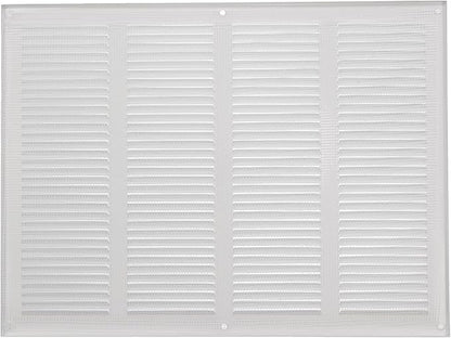 Repa Market 2-Pack Air Vent Cover 16x12 Inch (Outer Dimensions) White Galvanized Steel Louvered Grill Cover with Mesh Screen/Wall or Ceiling Vent/HVAC Register for Indoor and Outdoor Ventilation