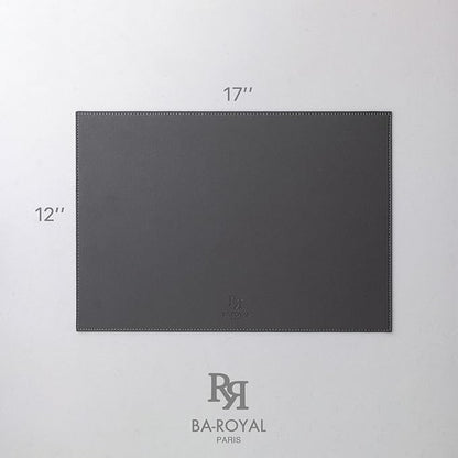 Faux Leather Placemats Set of 12 Vinyl Washable Wipeable Table Mats for Kitchen Dining Table Heat Resistant Waterproof Modern Indoor/Outdoor Placemats Non-Slip Easy Clean Place Mats -Dark Gray