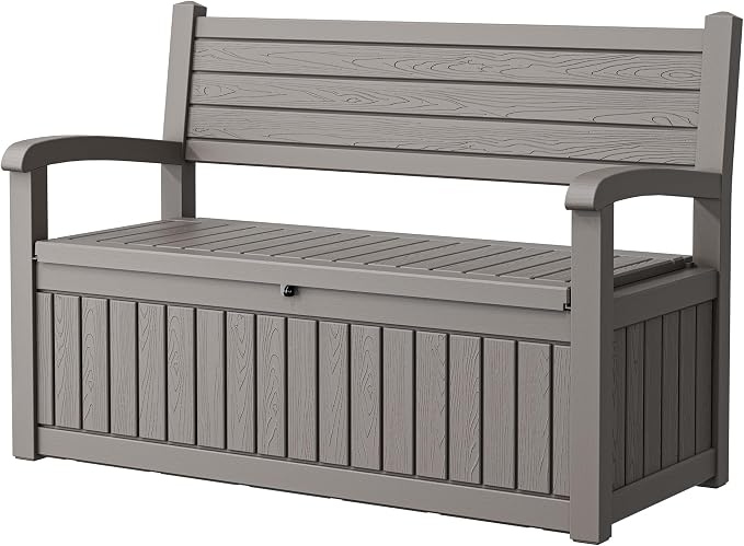 80-Gallon Deck Box Outdoor Storage Bench, Waterproof Outdoor Storage Box by Unknown
