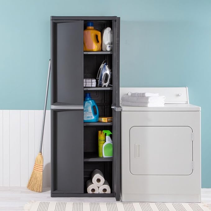Sterilite 4 Shelf Cabinet, Durable Plastic Storage Solution, 1 Pack | - Image 5