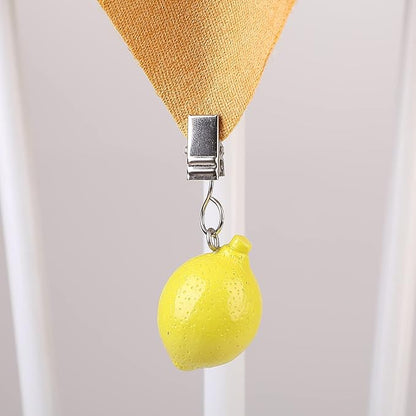 TwoFish Home Set of 4 Lemon Resin Tablecloth Weights Clips Handicraft Lemon Tablecloth Clamps Pack of 4