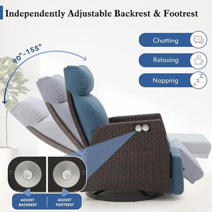 Patio Swivel Rattan Recliner - Image 4