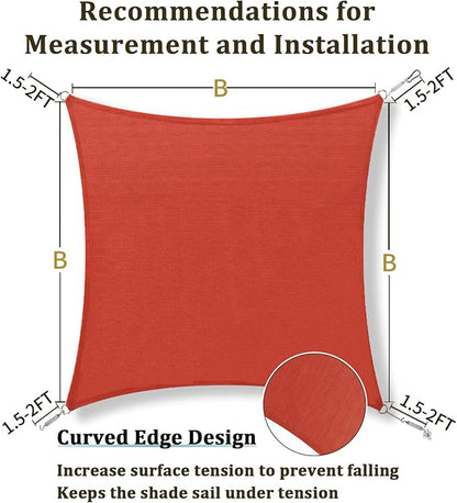Shade&Beyond Custom Sun Shade Sail 7'x13'RectangleSun Sail Shades Patio UV - Image 6
