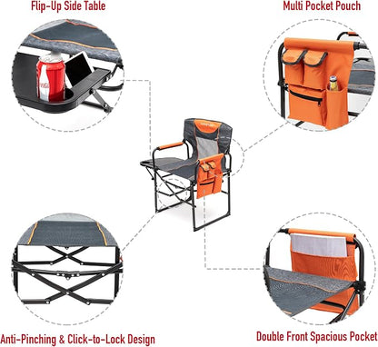 SUNNYFEEL Camping Directors Chair, Heavy Duty, Oversized Portable Folding Chair - Image 6