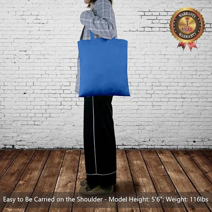 TOPDesign 24-Pack Economical 16"x15" Ocean Blue Cotton Tote Bags, Lightweight Medium Reusable Grocery Shopping Cloth Bags, Suitable for DIY, Advertising, Promotion, Gift, Activity