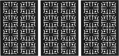 75" H×35" W Decorative Outdoor Privacy Screen with Stand, Outdoor Decor Privacy Fence Screen Metal Fence Panels, Free Standing Metal Divider for Patio Lawn Deck (Black-Orchid)