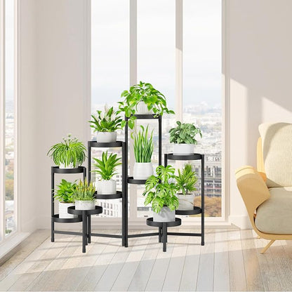 iDavosic.ly Plant Stand Indoor Outdoor, 10 Tier Metal Corner Shelf, Folding - Image 7