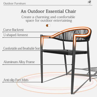 TWT Patio Dining Chairs Outdoor Stackable - Image 9