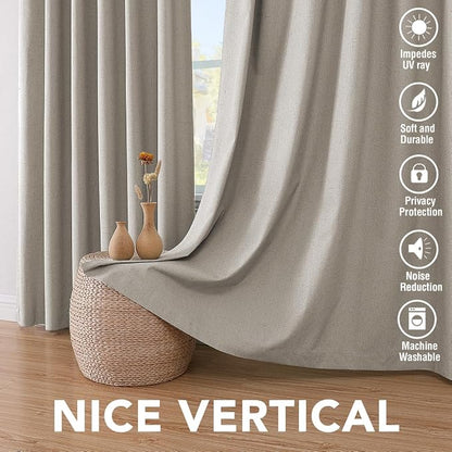 Primitive Linen Curtains 100% Blackout Curtain 63 Inches Long Burlap Fabric - Image 7