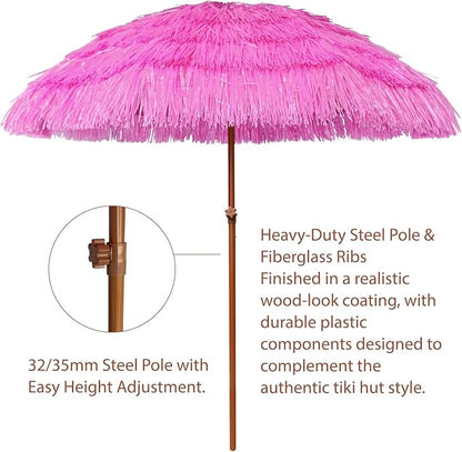 AMMSUN 7.5ft Hula Thatched Hawaiian Tiki Patio Beach Umbrella - Image 3