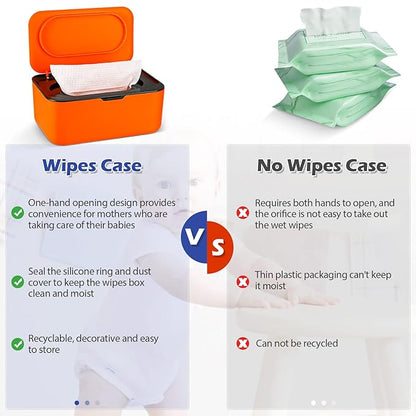 Baby Wipes Dispenser, Wipes Case Baby Wipe Holder Keeps Wipes Fresh, Non-Slip, Easy Open & Close (Black)