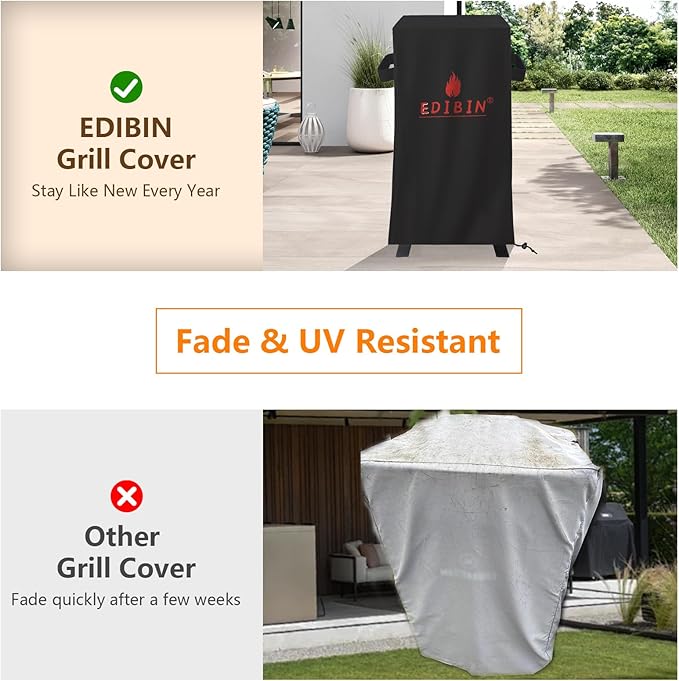 Smoker Cover for Pit Boss Grills PBV3G1 Vertical Smoker, 600D Waterproof Grill BBQ Cover for Pit Boss 3 Series Propane Gas Smoker PBV3G1-23" D x 22" W x 47" H