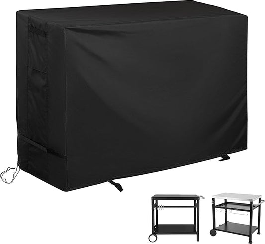 Outdoor Grill Table Cover for Royal Gourmet Dining Cart, Grill Cart Cover for Grills House Movable Kitchen Island and for Feasto Pizza Oven Table