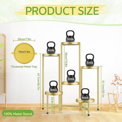 iDavosic.ly Plant Stand Indoor Outdoor, 6 Tier Metal Corner Shelf, Folding - Image 3