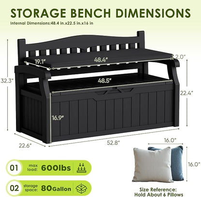 Greesum 80 Gallon Heavy-Duty Outdoor Storage Bench - Image 3