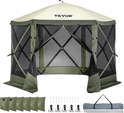 VEVOR Pop Up Gazebo Screen Tent 6 Sided Canopy Sun Shelter - Image 10