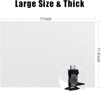 Homaxy Faux Leather Heat Resistant Placemats for Dining Table Set of 4, Waterproof Wipeable Washable PU Table Mats, Easy to Clean Anti-Slip Place Mats, 11.8" x 17", White