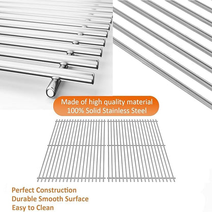 18.75" Cooking Grates for Weber Genesis II 300 and Genesis II LX 300 Series Gas Grills, Genesis II E&S 310 315 320 325 340, Stainless Steel Cooking Grid Replacement Parts for Weber 66095 84136