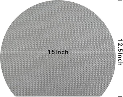 Placemats Set of 4, Reversible Faux Leather Heat Resistant Place Mats, Waterproof Oilproof Wipeable PU Table Mats for Indoor/Outdoor Use (Grey)