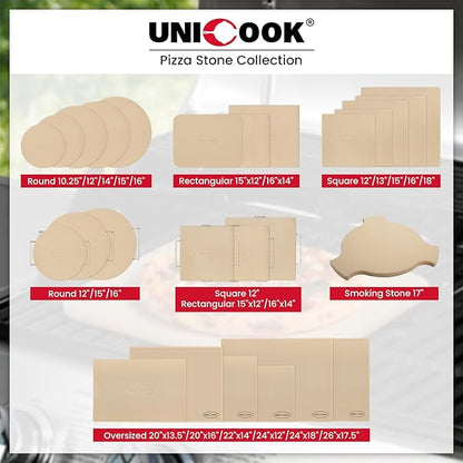 Unicook Round Pizza Stone 10.25 Inch, Small Bread Baking Stone for Oven Grill, Perfect Size for Baking Crisp Crust Personal Pizza, Bread, Cookies and More