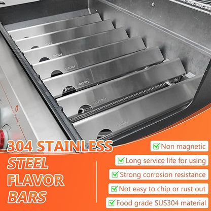 QuliMetal 66033 Flavorizer Bars for Weber GS4 Genesis 2 E-410/E-415/E-435, Grill Parts for Weber Genesis II LX E-440 Series Gas Grills, 17" SUS304 Stainless Steel Grill Parts for Weber 66033 66796