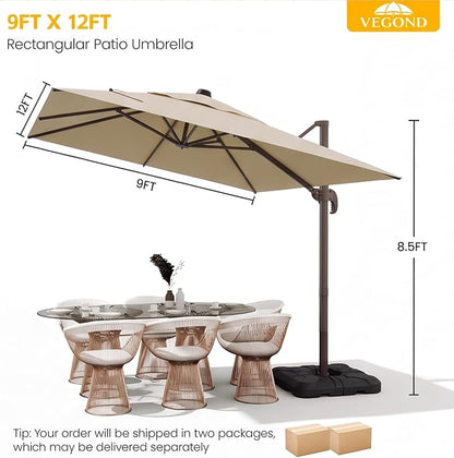 9x12 FT Patio Cantilever Umbrella - Image 2